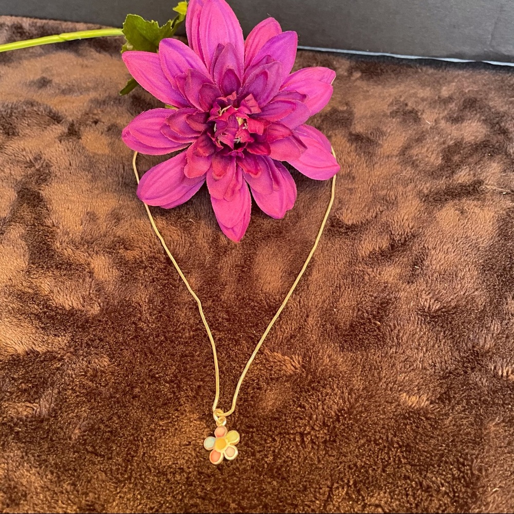 S925 Sterling Silver Necklace with Flower Charm